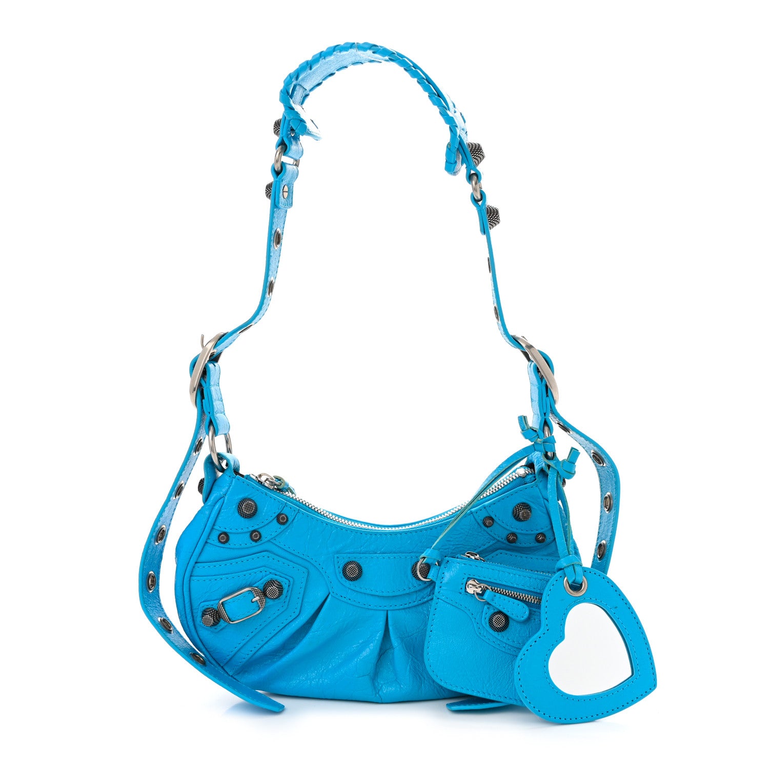Balenciaga Agneau Arena Le Cagole Shoulder Bag XS Cyan 3 of 11