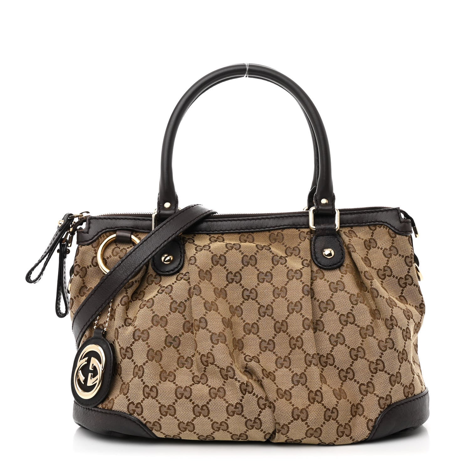 Gucci Monogram Medium Sukey Top Handle Dark Brown 1 of 11