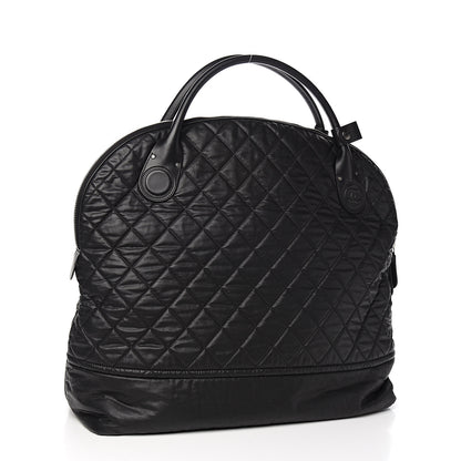 Chanel Coated Canvas Quilted Large Garment Travel Bag Black 2 of 9