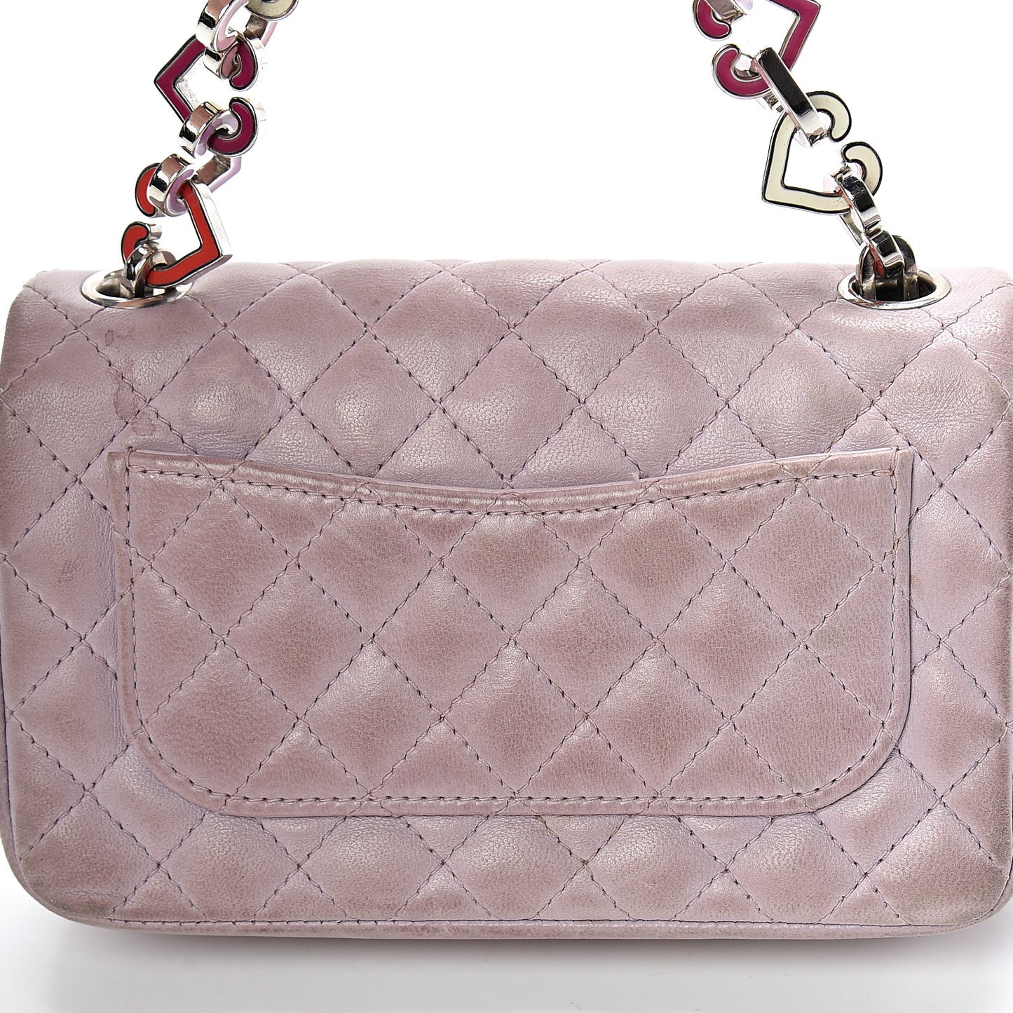 Lambskin Quilted Mini Valentine Flap Lilac
