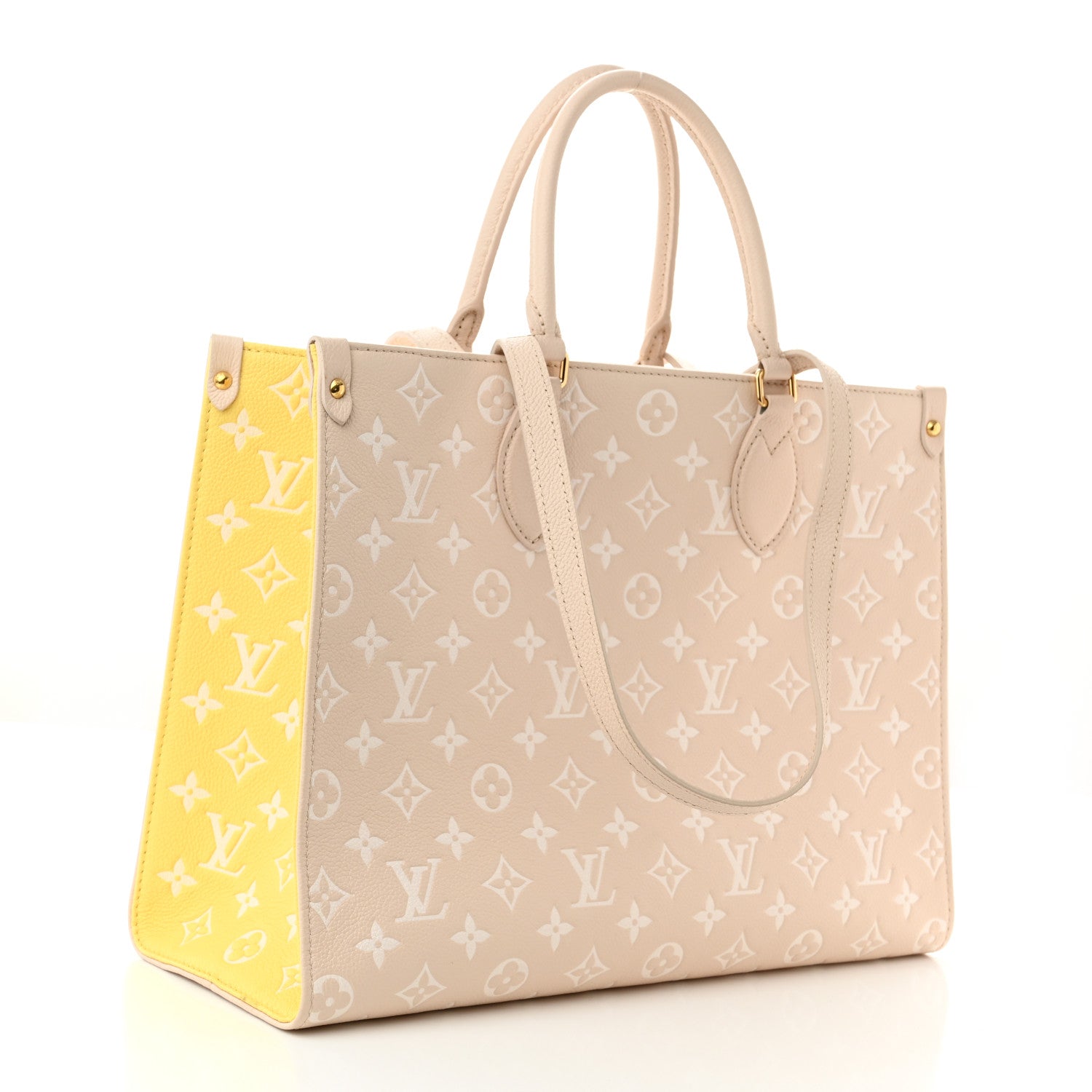 Louis Vuitton Empreinte Monogram Spring In The City Onthego MM Beige Pink Yellow 3 of 9