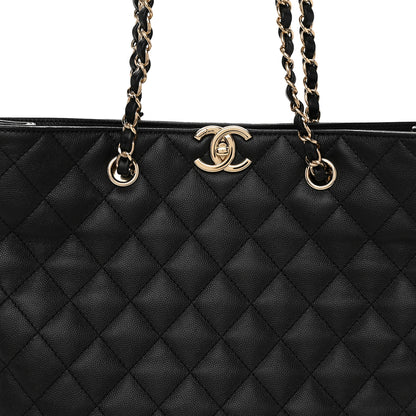 Chanel Caviar Quilted Small Shopping Tote Black 8 of 12