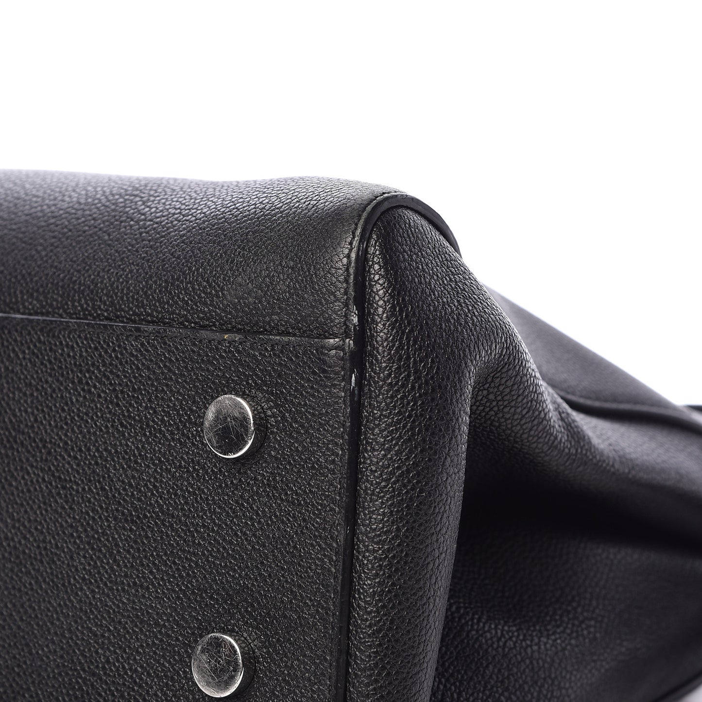 Grained Calfskin Medium Rive Gauche Cabas Black