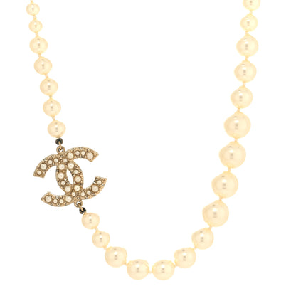 Chanel Pearl CC 100th Anniversary Necklace Light Gold 1 of 5