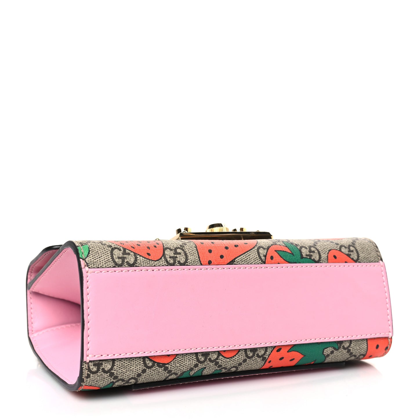 GG Supreme Monogram Strawberry Small Padlock Shoulder Bag