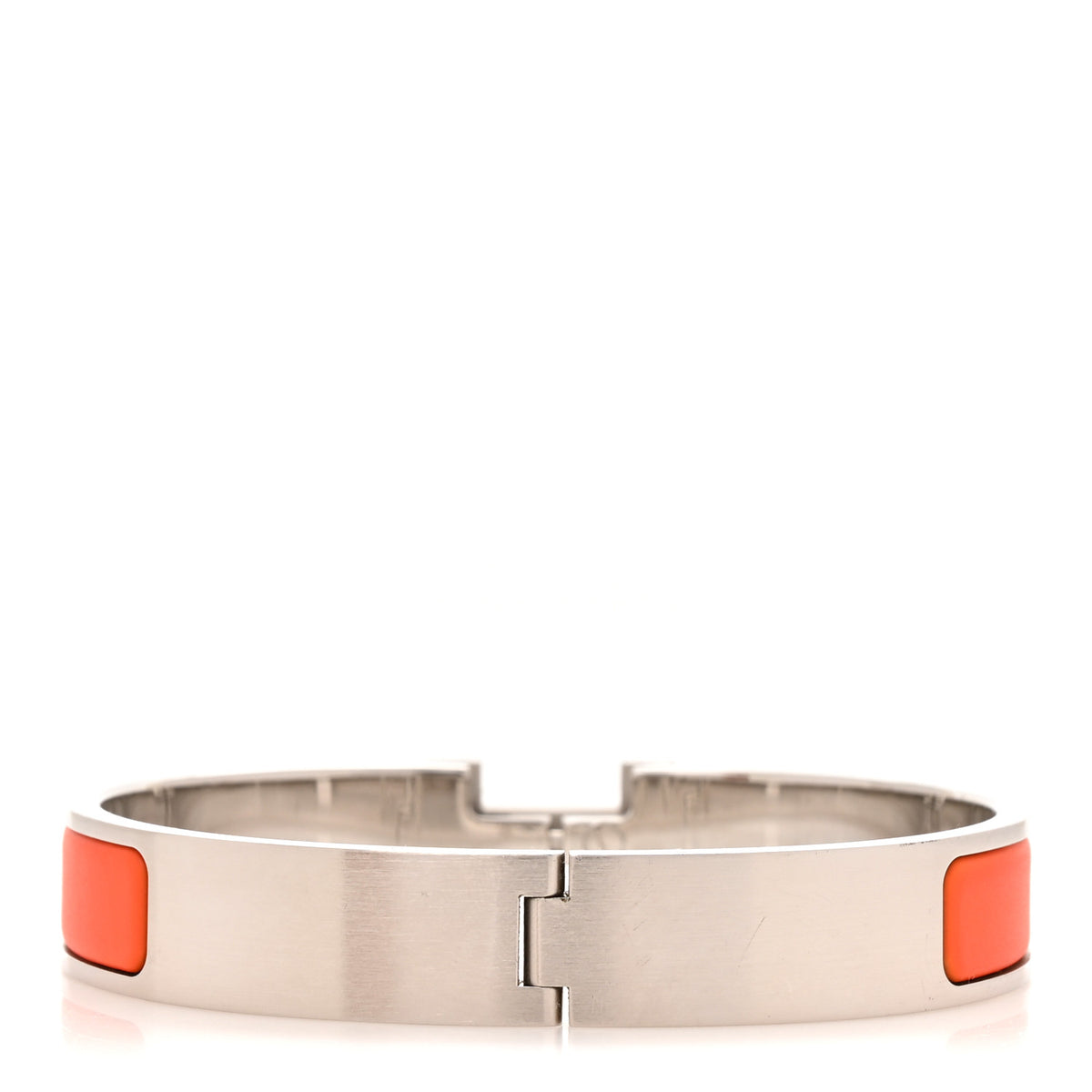 Hermes Matte Enamel Narrow Clic Clac HH Bracelet T6 Orange 3 of 5