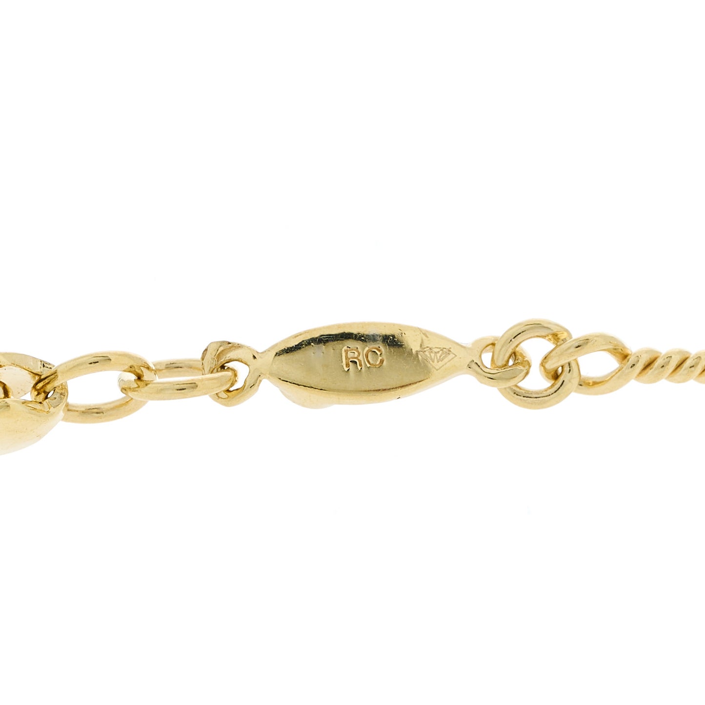 18K Yellow White Gold Diamond By the Inch Seven Station Dog Bone Necklace
