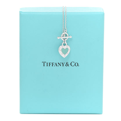 Tiffany Sterling Silver Enamel Return to Tiffany Love Heart Necklace Blue 5 of 5