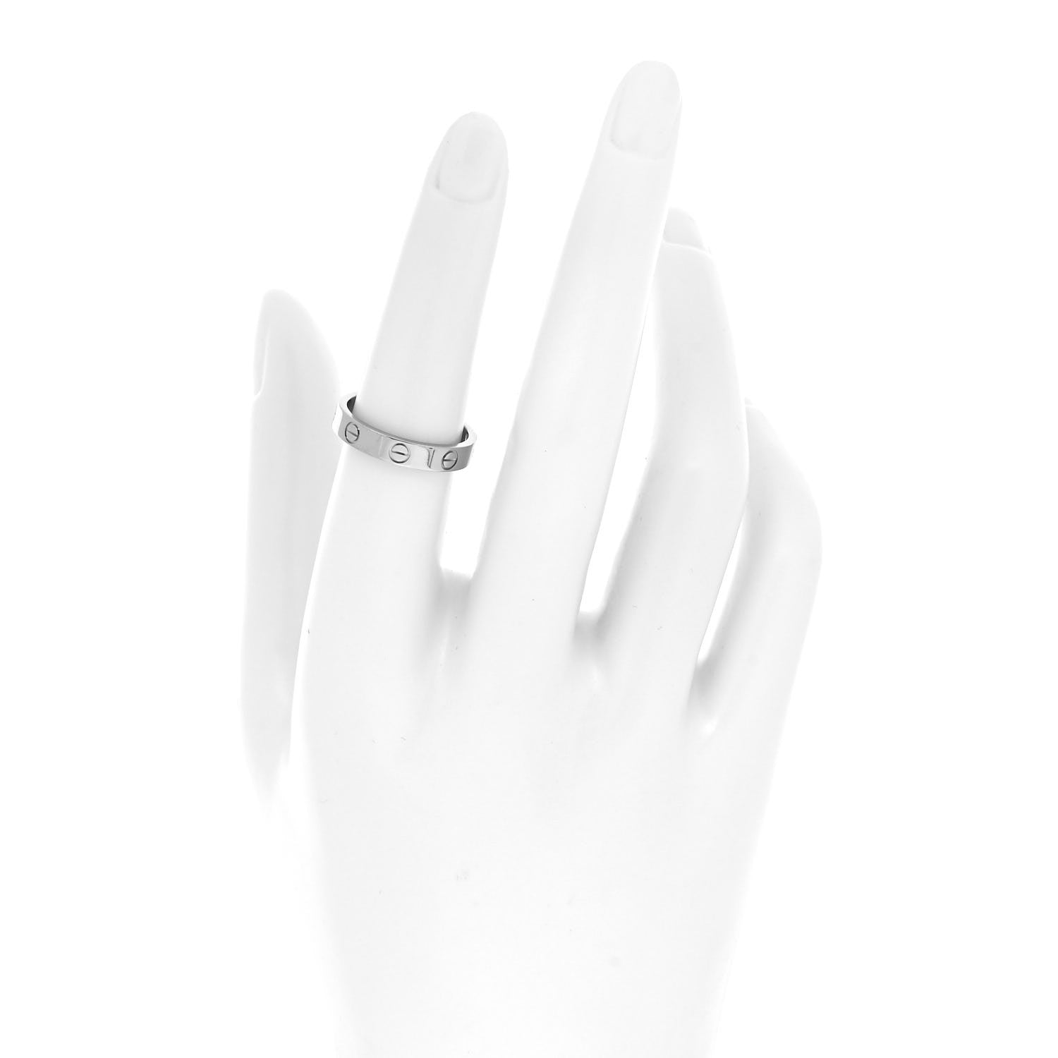 Cartier 18K White Gold 3.5mm LOVE Wedding Band Ring 53 6.25 3 of 4