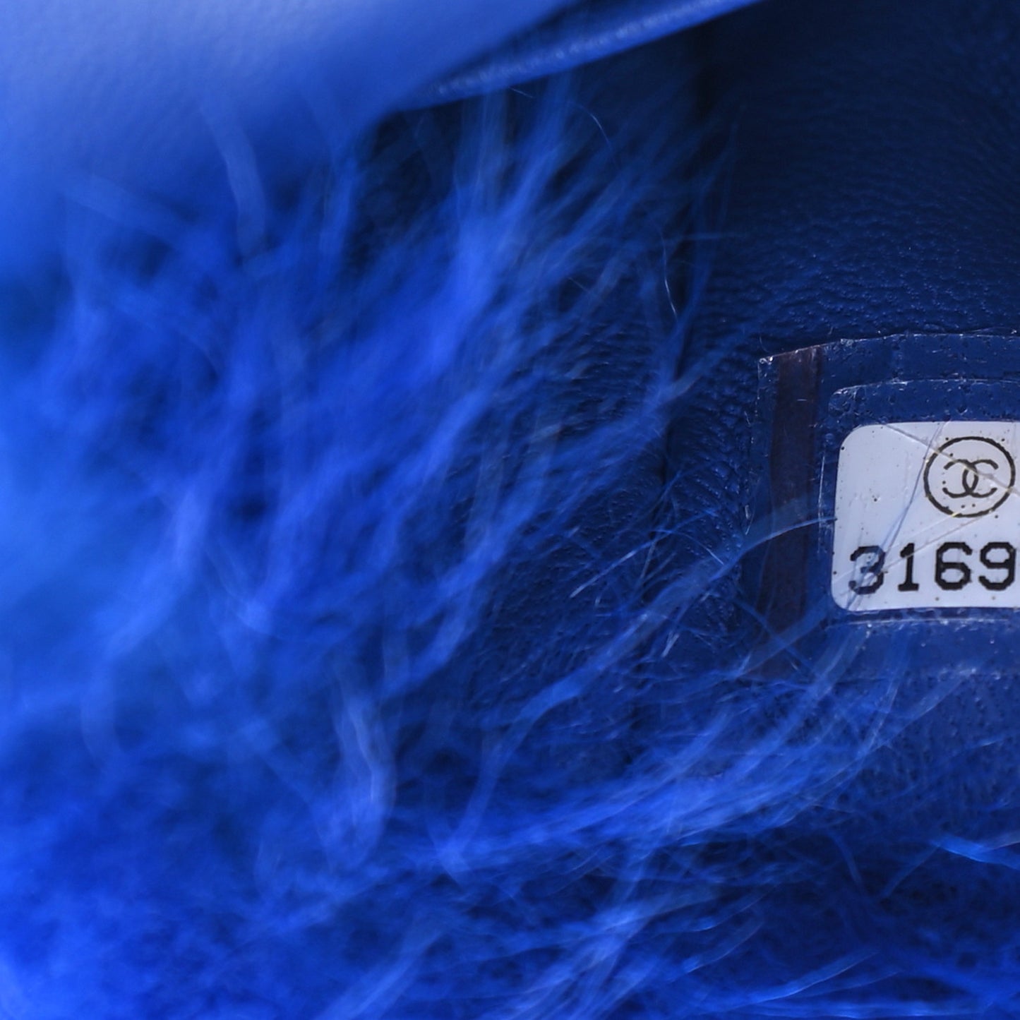 Shearling Lambskin CC Hook Card Holder Blue