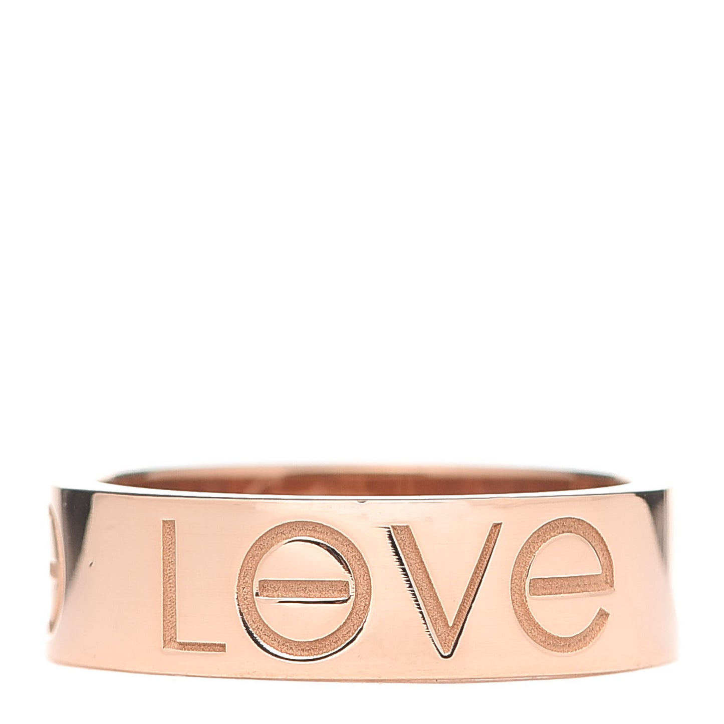 18K Pink Gold 5.5mm Engraved LOVE Ring 52 6