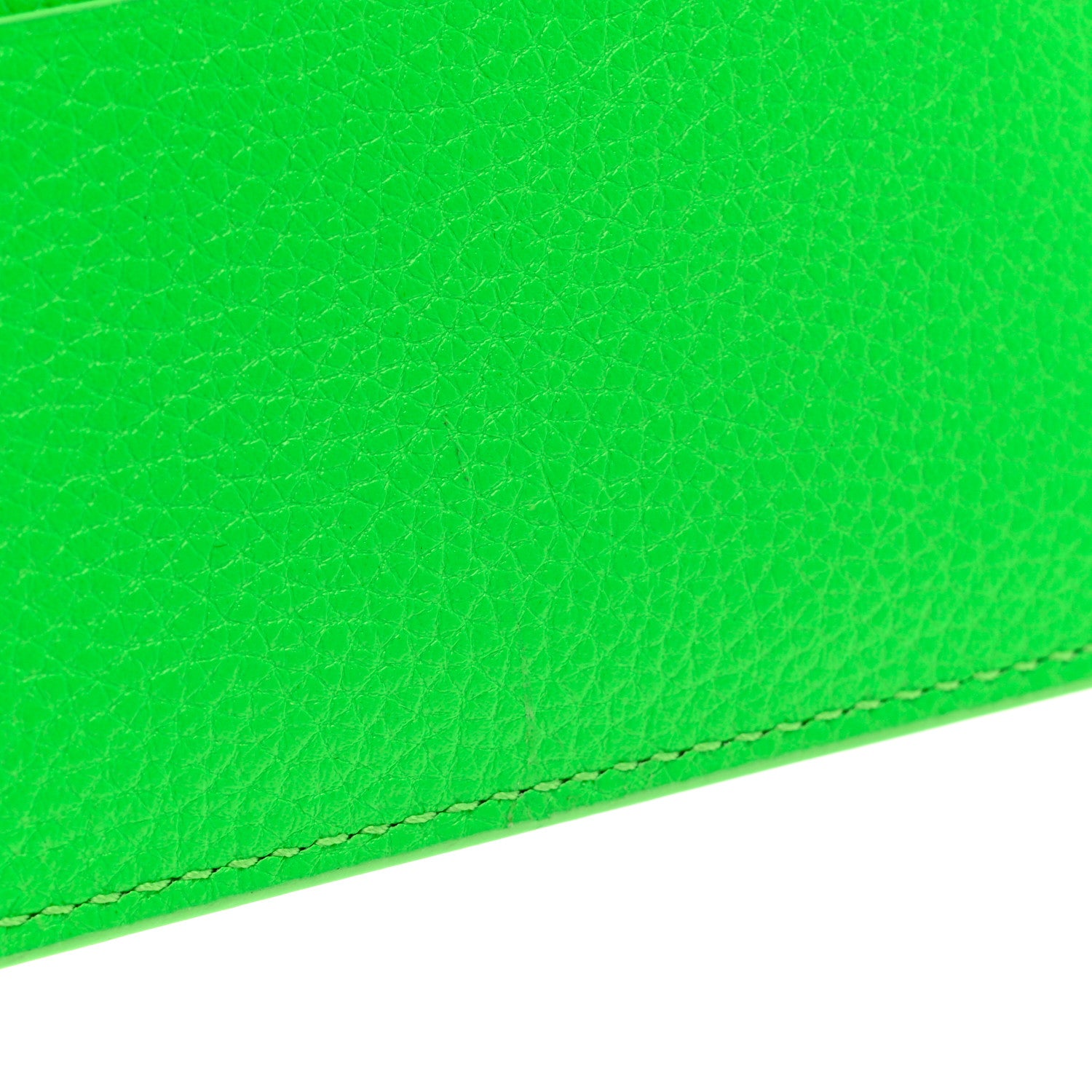 Balenciaga Grained Calfskin Logo Cash Card Holder Fluo Green Black 7 of 8