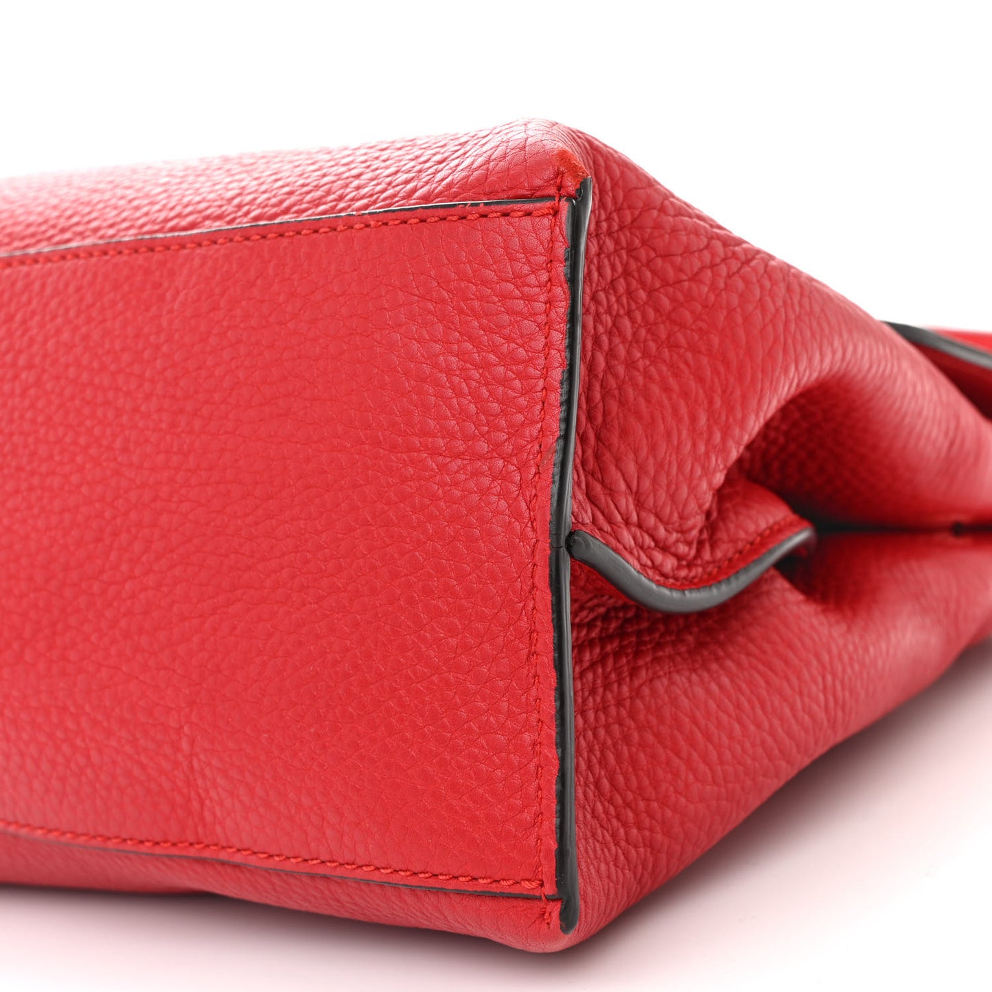 Cellarius Calfskin Small Bamboo Daily Top Handle Bag Hibiscus Red