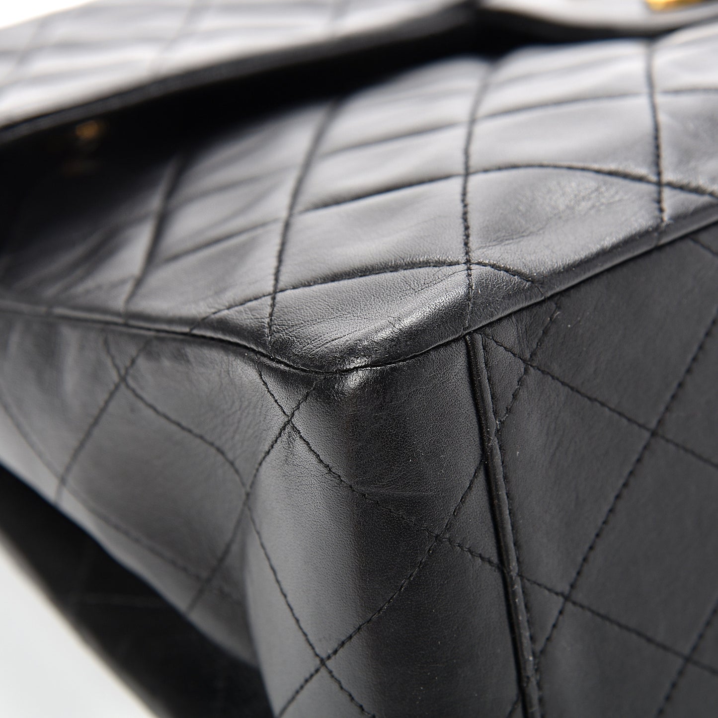 Lambskin Quilted XL Jumbo Single Flap Black