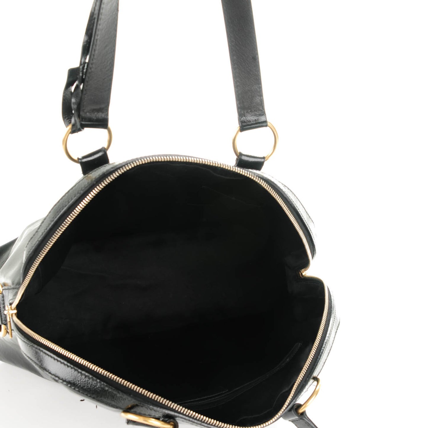 Patent Calfskin Oversized Muse Black