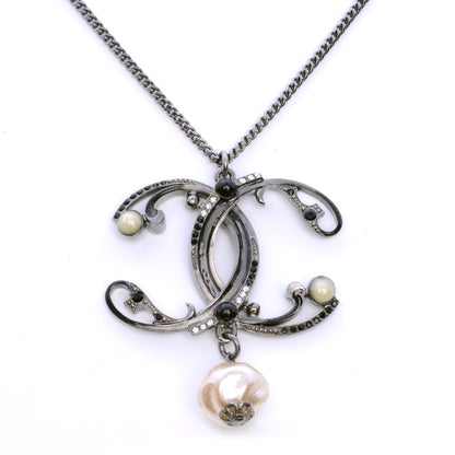 Chanel Crystal CC Pearl Drop Necklace 1 of 5