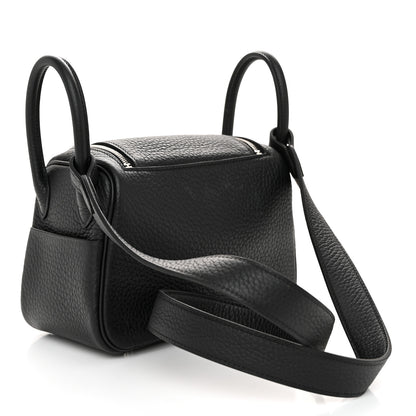 Hermes Taurillon Clemence Mini Lindy 20 Black 3 of 11