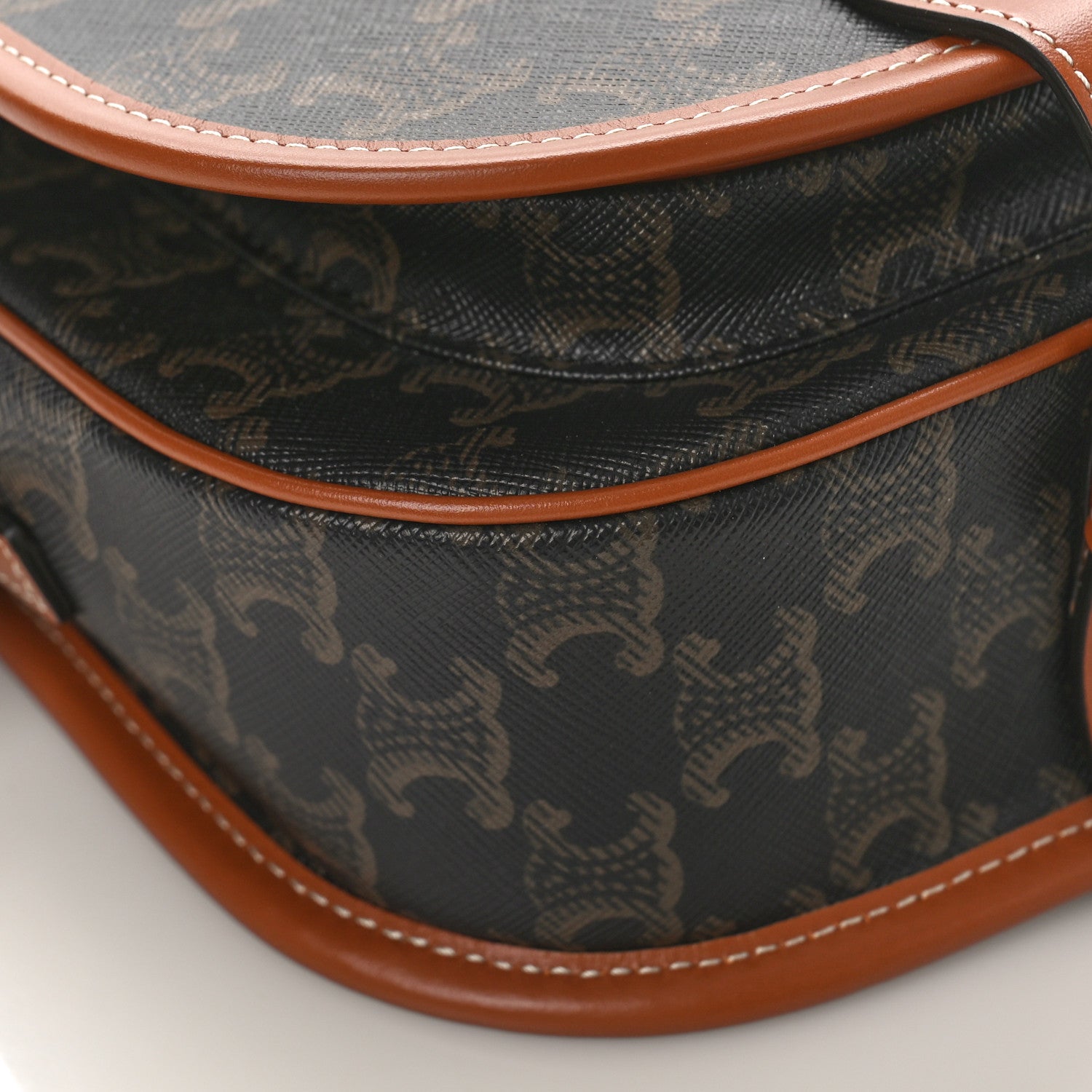 Celine Triomphe Canvas Medium Folco Bag Tan 6 of 7