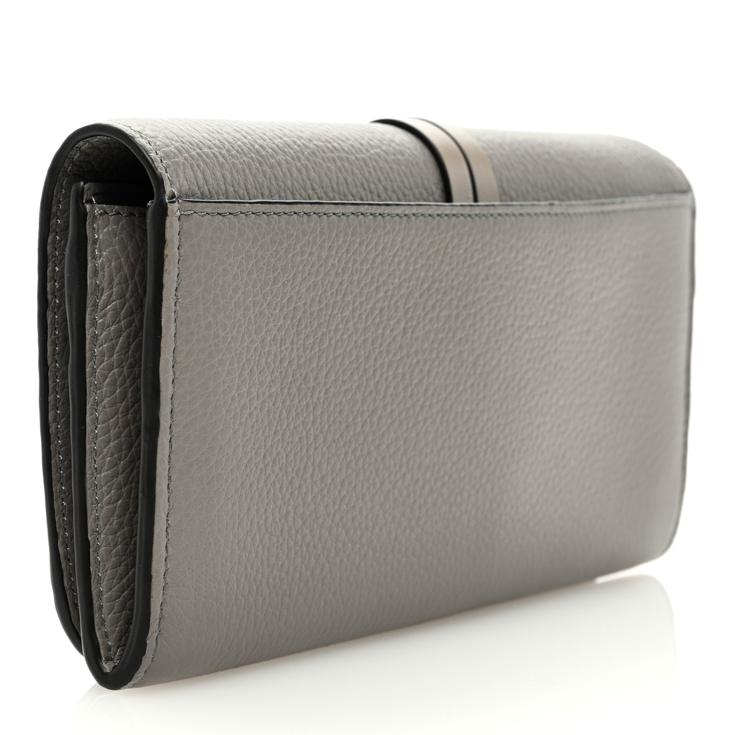 Calfskin Alphabet Long Wallet Cashmere Grey