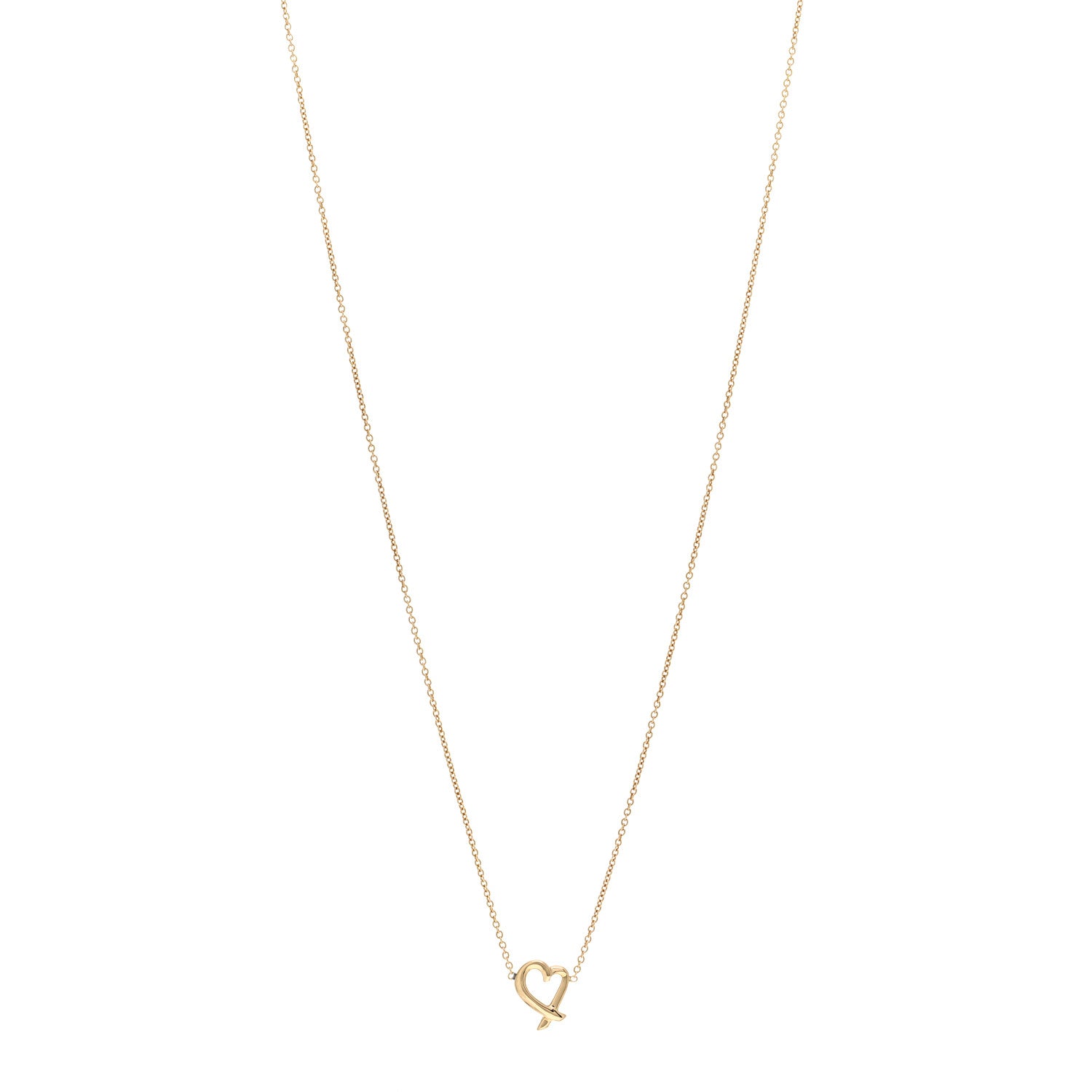 Tiffany 18K Yellow Gold Mini Paloma Picasso Loving Heart Pendant Necklace 1 of 4