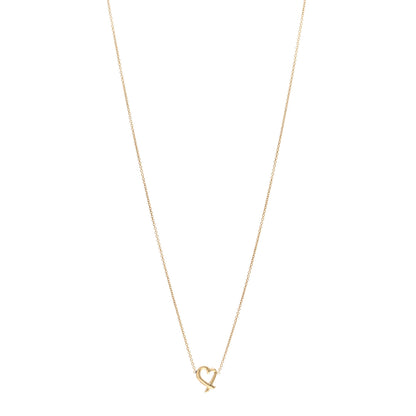 Tiffany 18K Yellow Gold Mini Paloma Picasso Loving Heart Pendant Necklace 1 of 4