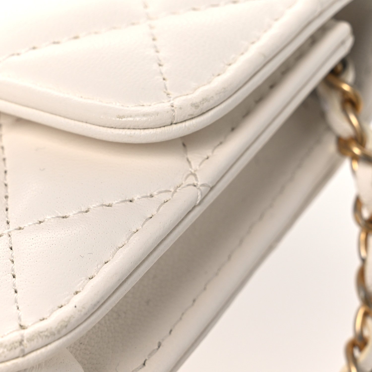 Chanel Lambskin Quilted Pearl Crush Clutch With Chain White 14 of 14