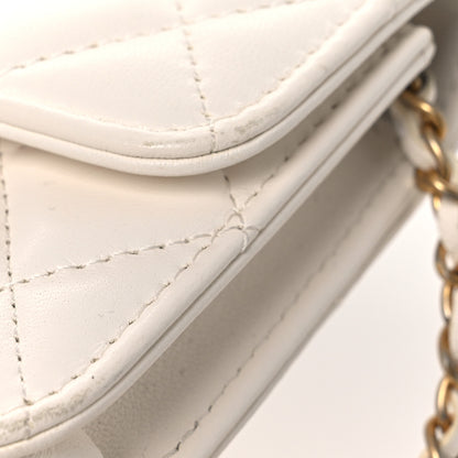 Chanel Lambskin Quilted Pearl Crush Clutch With Chain White 14 of 14