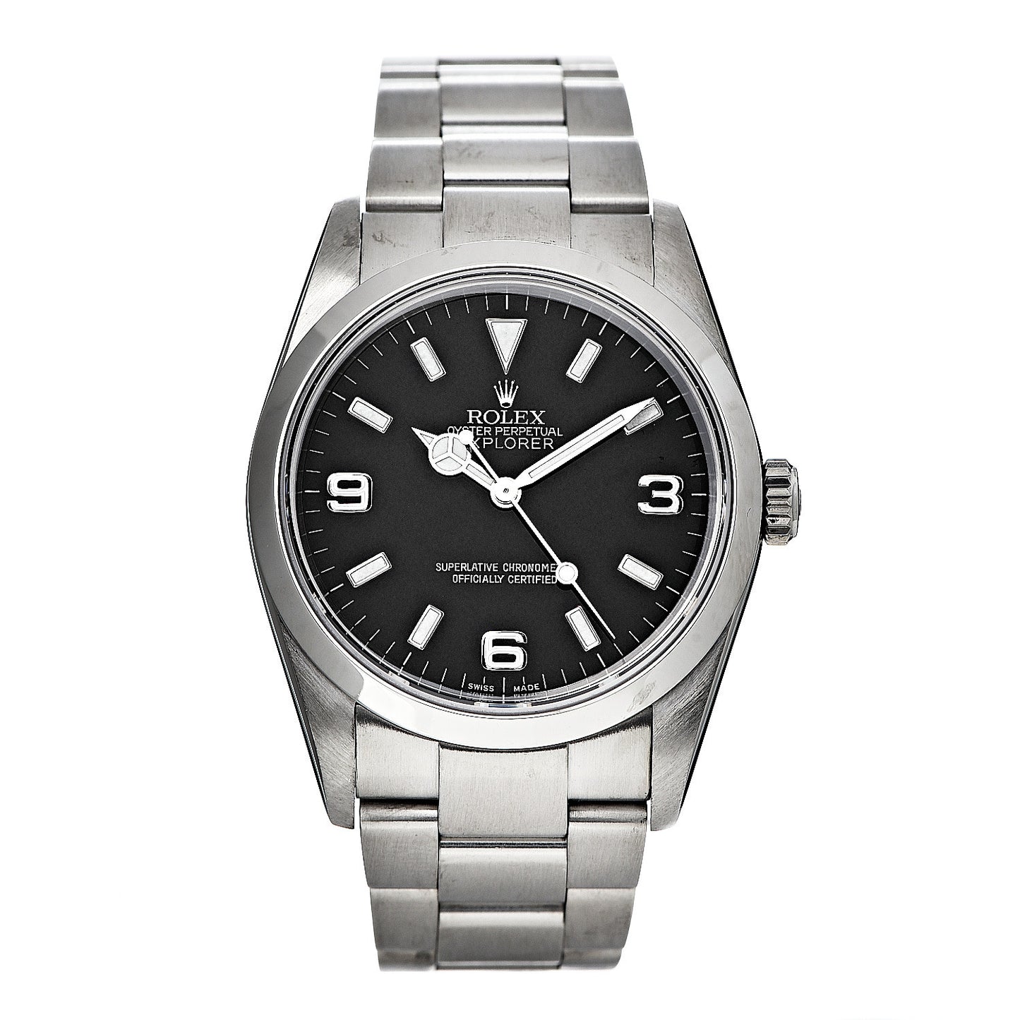 Stainless Steel 36mm Oyster Perpetual Explorer Watch Black 114270