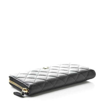 Chanel Caviar Quilted Large Gusset Zip Around Wallet Black 4 of 13