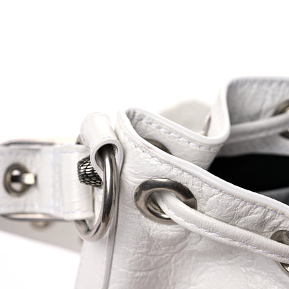 Balenciaga Agneau Arena Le Cagole Bucket Bag XS Optic White 10 of 10