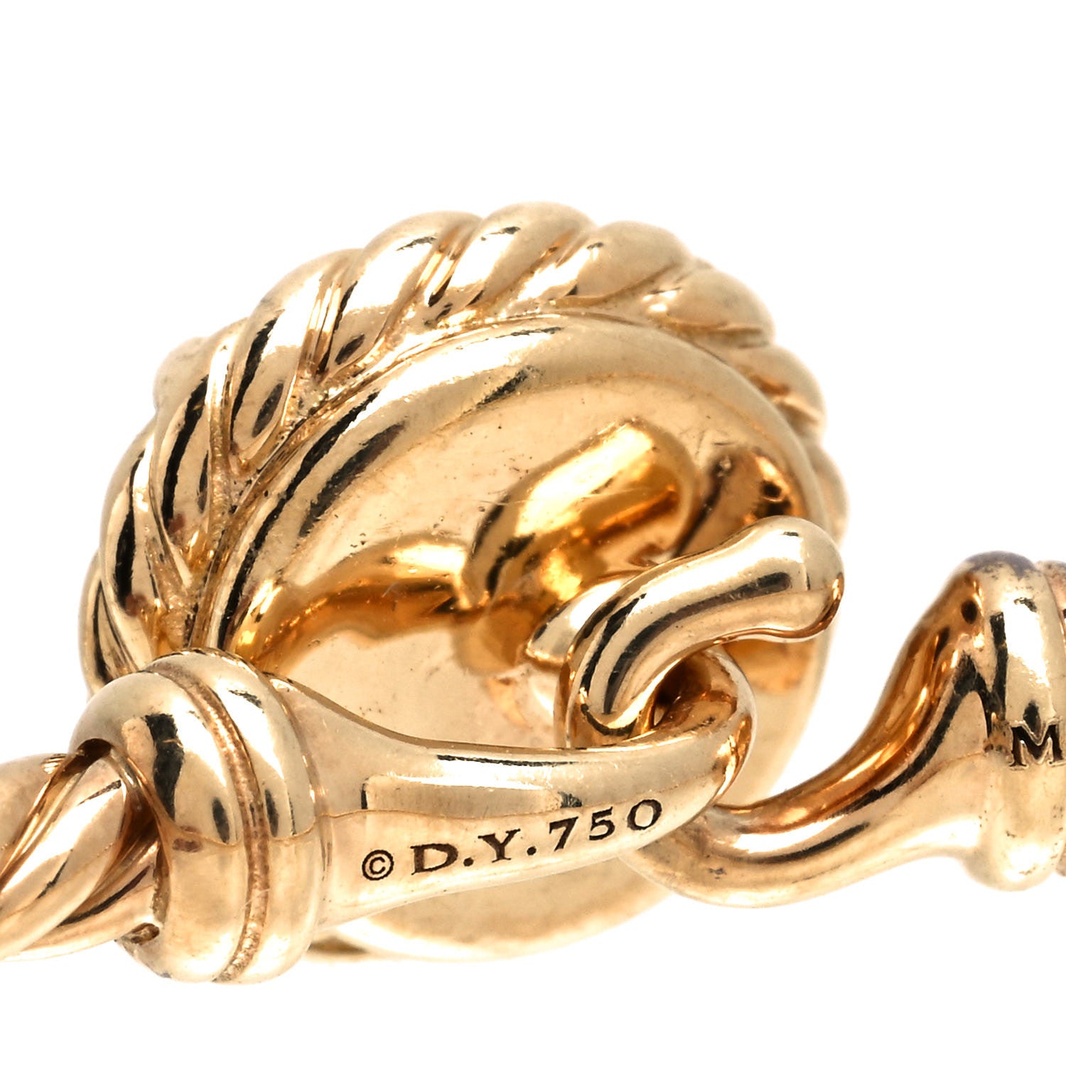 David Yurman 18K Yellow Gold Garnet Chatelaine Bracelet 3 of 3