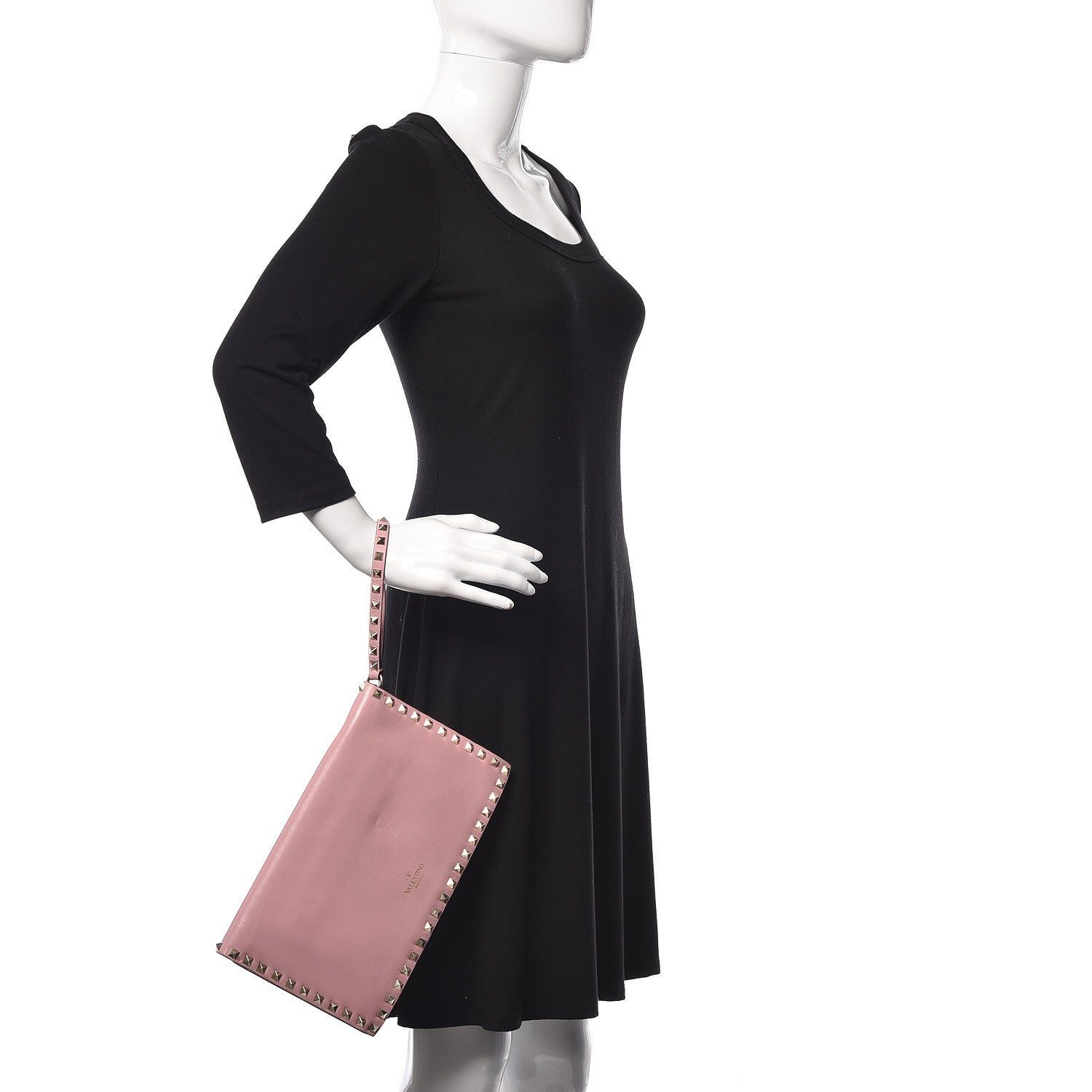 Valentino Garavani Nappa Rockstud Wristlet Clutch Geranio 2 of 10