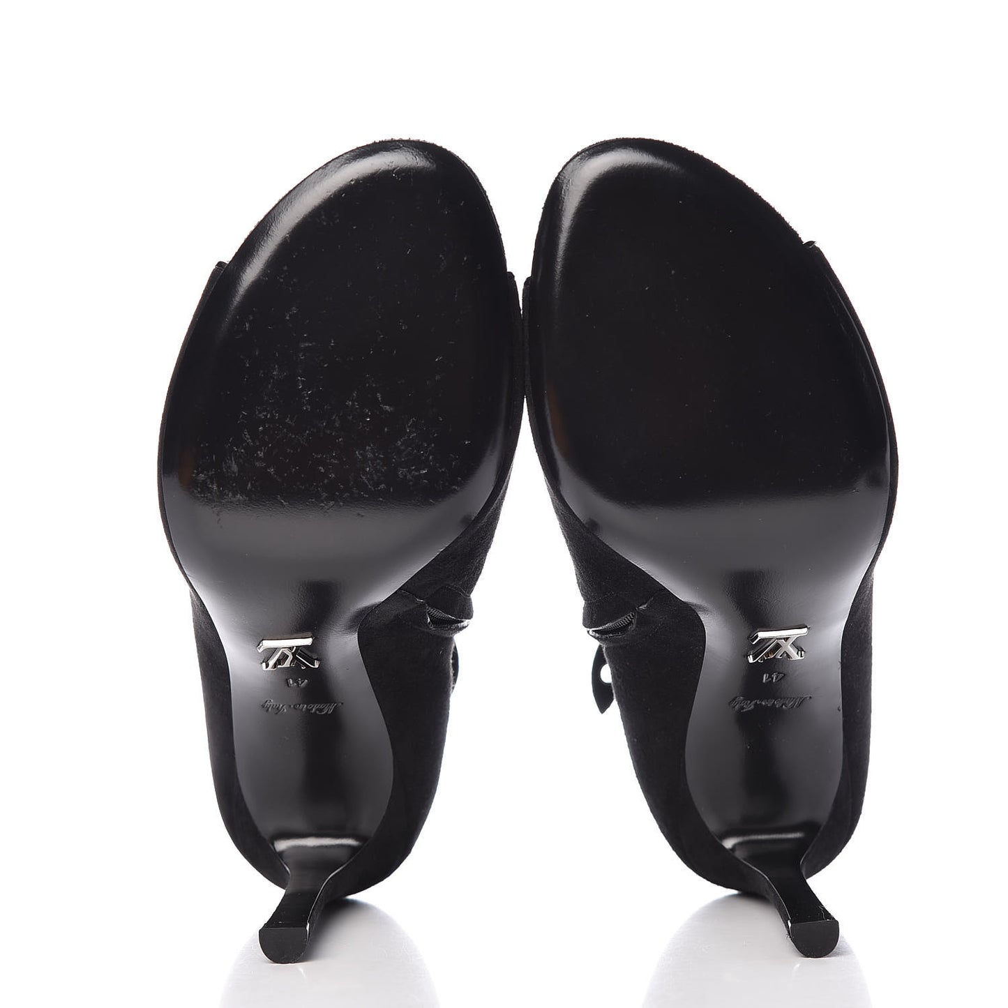Suede Dark Muse Peep Toe Ankle Boots 41 Black