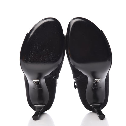 Louis Vuitton Suede Dark Muse Peep Toe Ankle Boots 41 Black 7 of 12