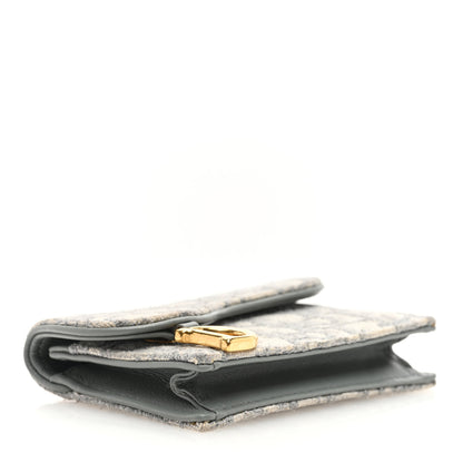 Christian Dior Oblique Saddle Card Holder Gray 4 of 7