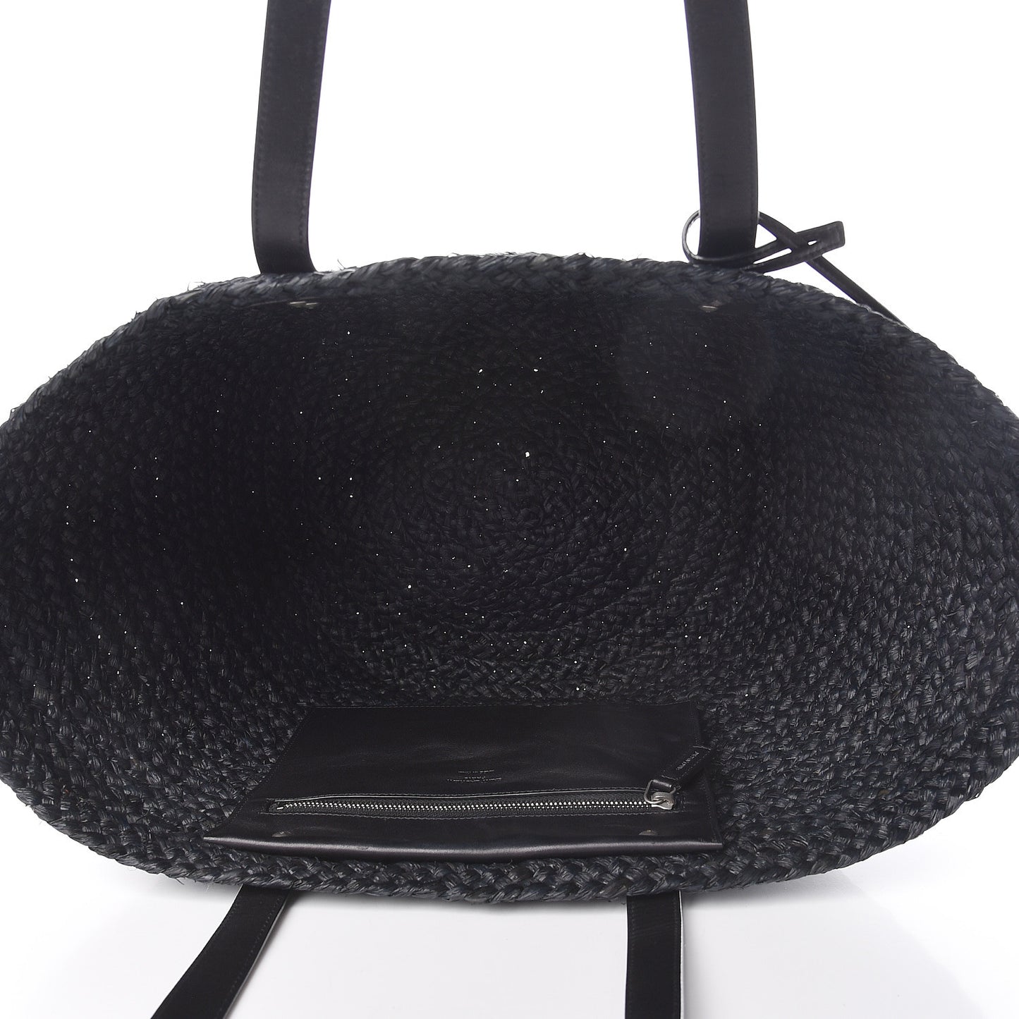 Raffia Medium Panier Bag Black