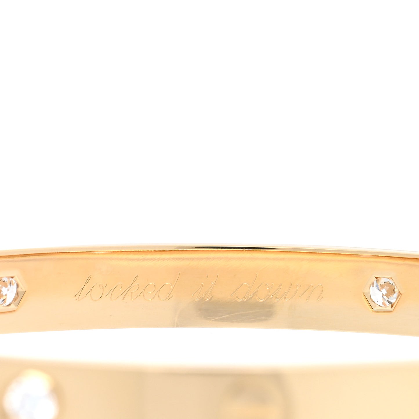 18K Yellow Gold 4 Diamond LOVE Bracelet 16