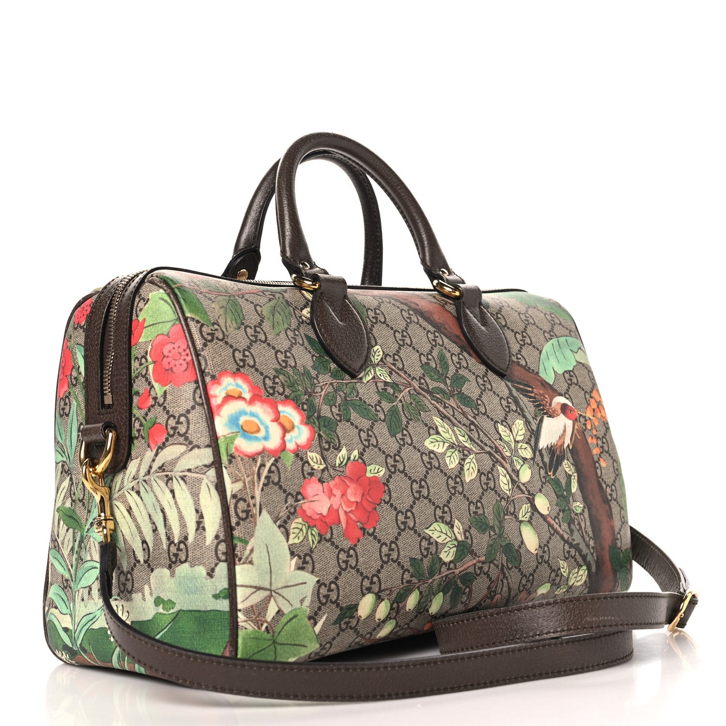 GG Supreme Monogram Tian Medium Boston Beige Multicolor New Acero