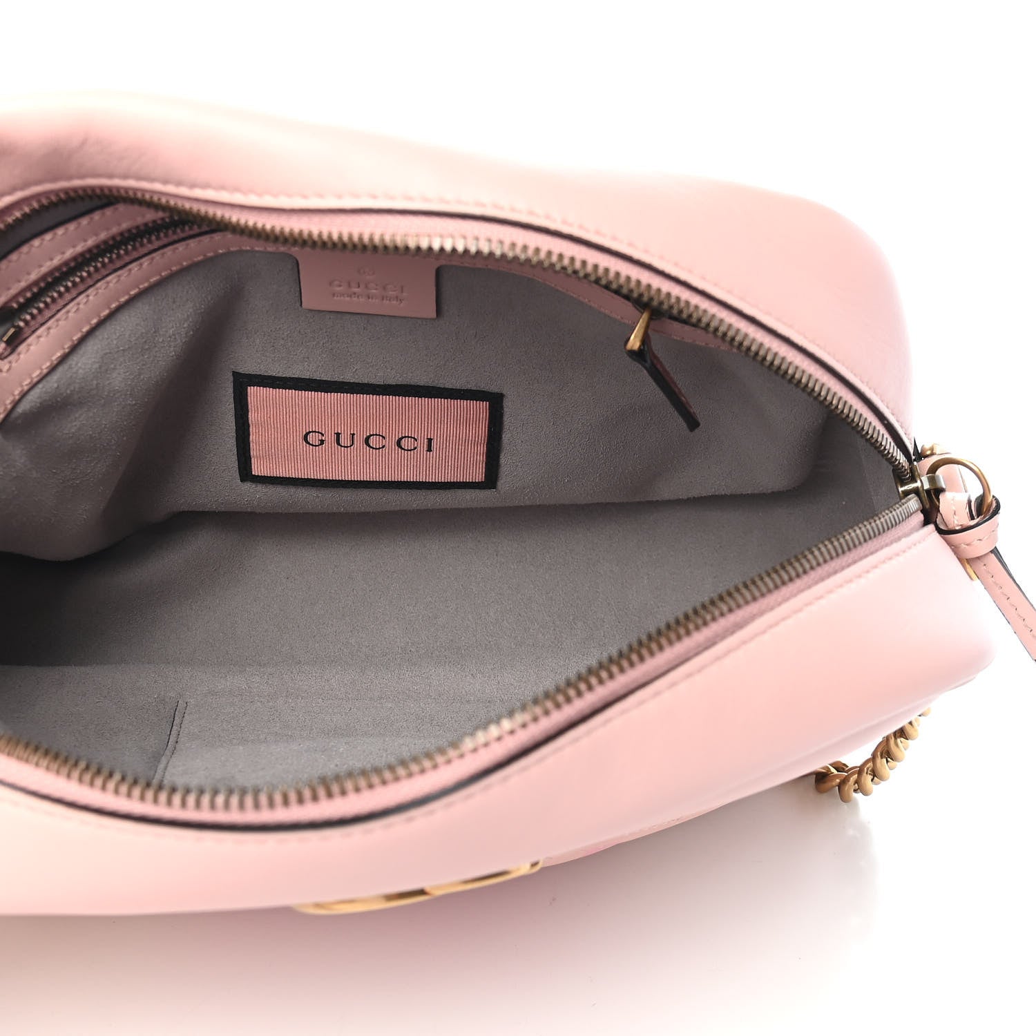 Gucci Calfskin Matelasse GucciGhost Medium GG Marmont Chain Shoulder Bag Perfect Pink Rosa Ivory 5 of 10