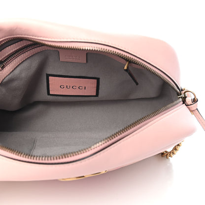 Gucci Calfskin Matelasse GucciGhost Medium GG Marmont Chain Shoulder Bag Perfect Pink Rosa Ivory 5 of 10