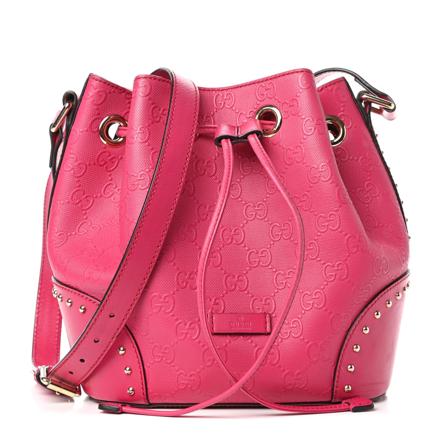 Hilary Lux GG Monogram Studded Small Bucket Bag Blossom