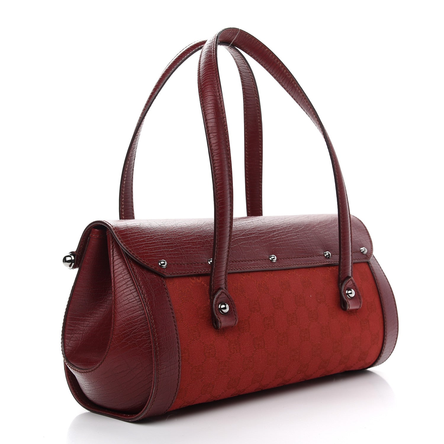 Gucci Monogram Bamboo Bullet Bag Red 3 of 13