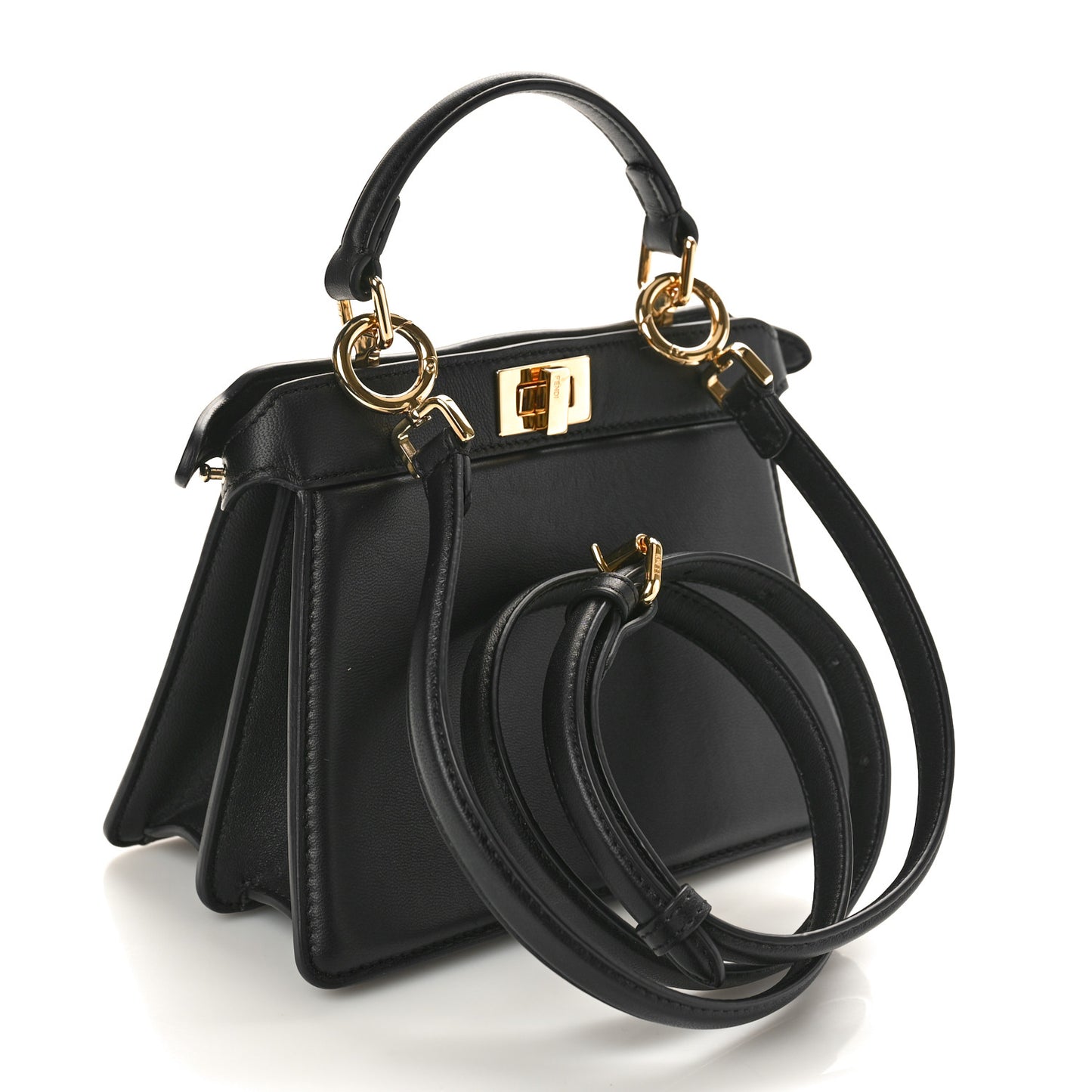 Shiny Nappa Petite Peekaboo I SEE U Satchel Black