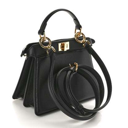 Fendi Shiny Nappa Petite Peekaboo I SEE U Satchel Black 3 of 11