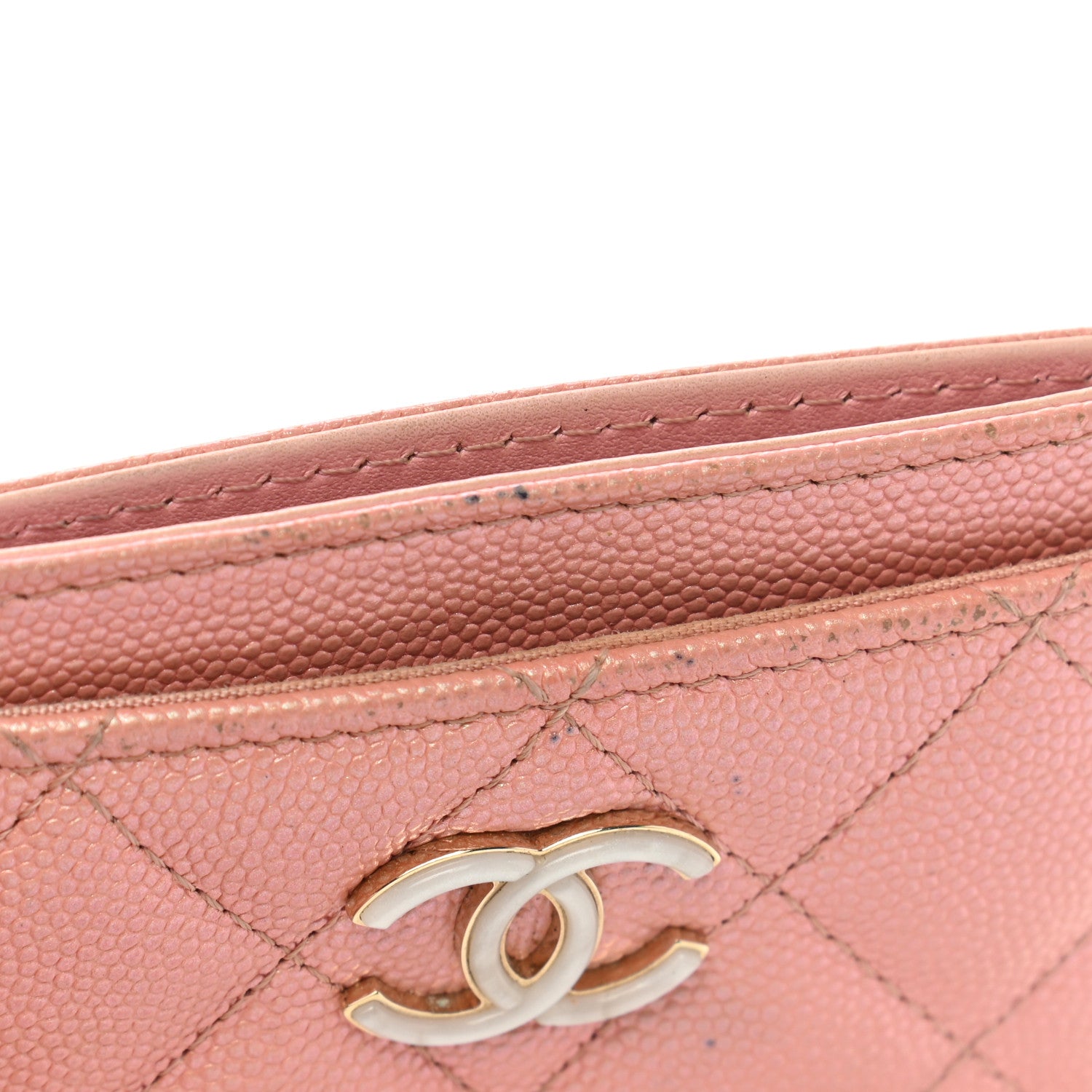 Chanel Iridescent Caviar Quilted Card Holder Rose Pink 9 of 11