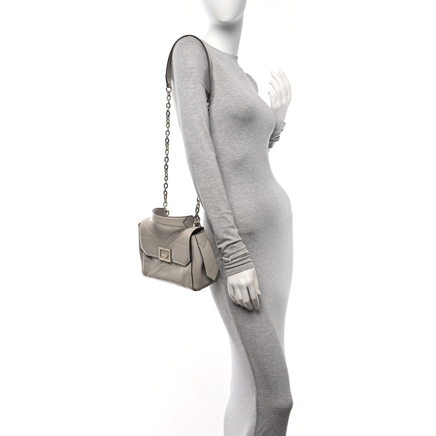 Givenchy Creased Patent Calfskin Small ID Flap Dune 2 of 14