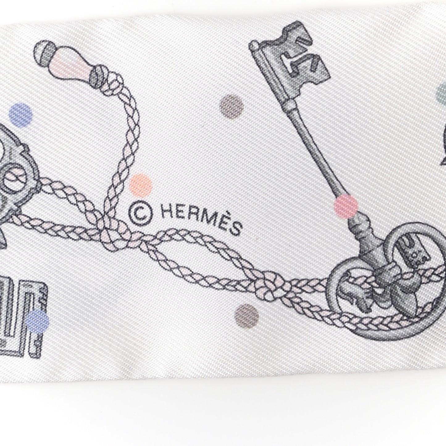 Silk Les Cles A Pois Twilly White Gris Acier