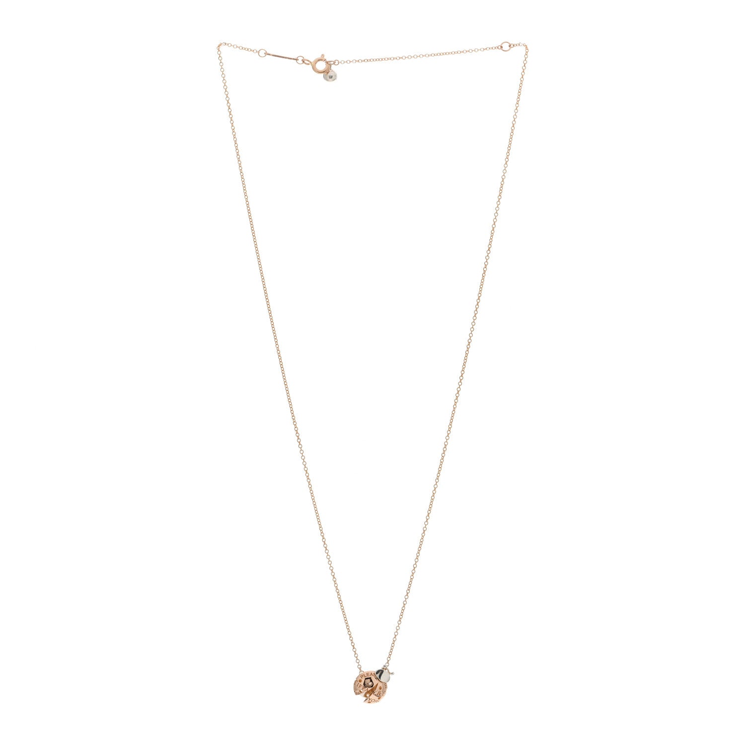 Tiffany 18K Rose Gold Sterling Silver Return to Tiffany Love Bugs Ladybug Pendant Necklace 3 of 5