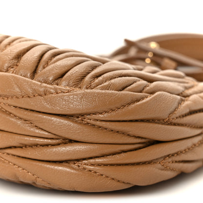 Miu Miu Nappa Matelasse Micro Wander Hobo Caramel 10 of 10