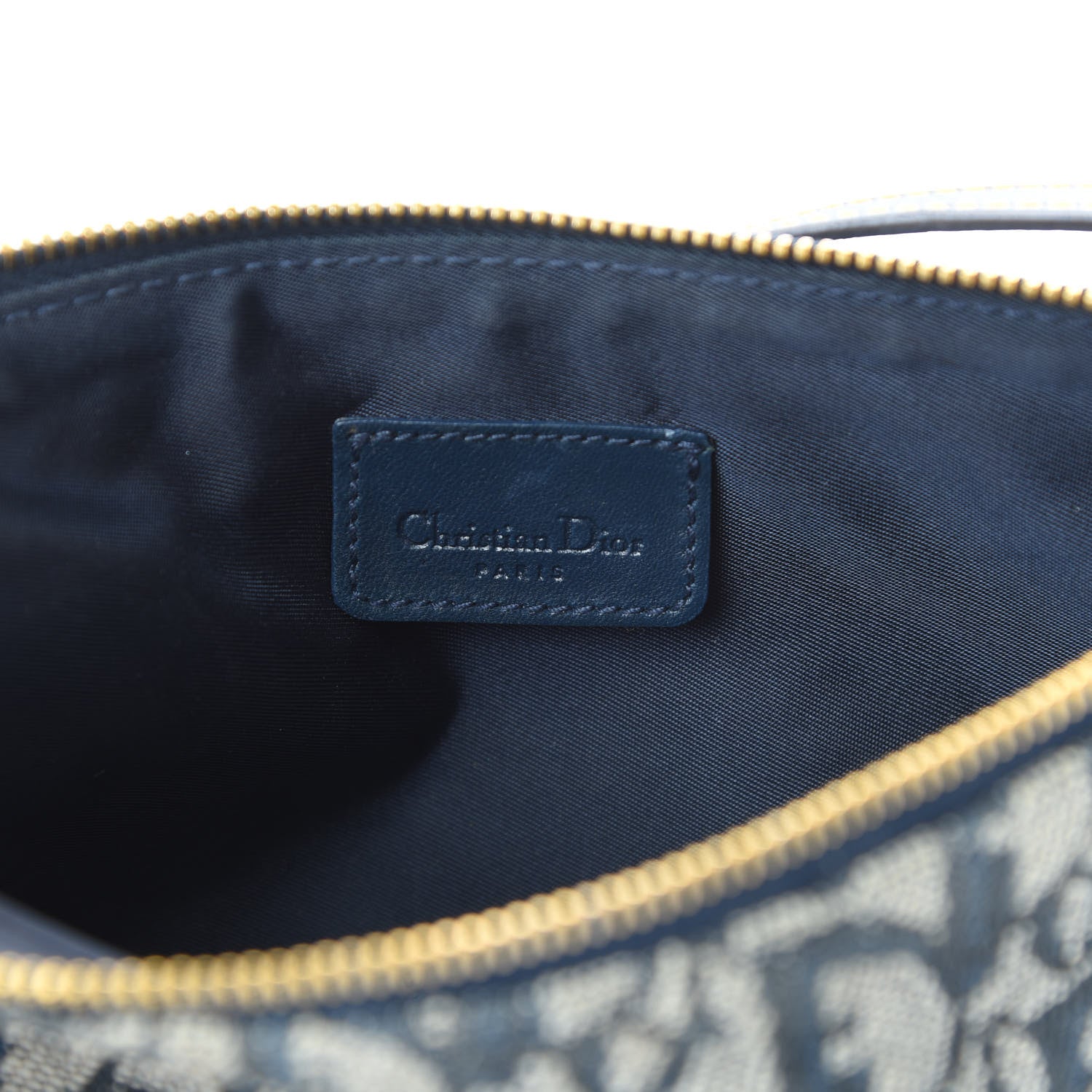 Christian Dior Monogram Mini Saddle Pochette Navy 6 of 12